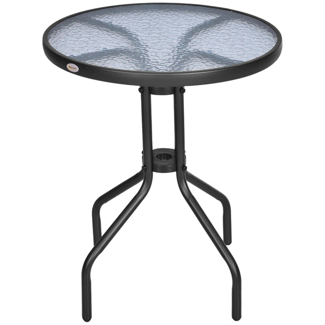 Round Garden Table in Metal & Glass - Ø60 X H70 cm