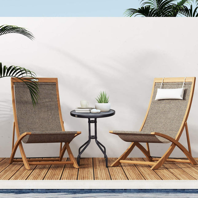Round Garden Table in Metal & Glass - Ø60 X H70 cm