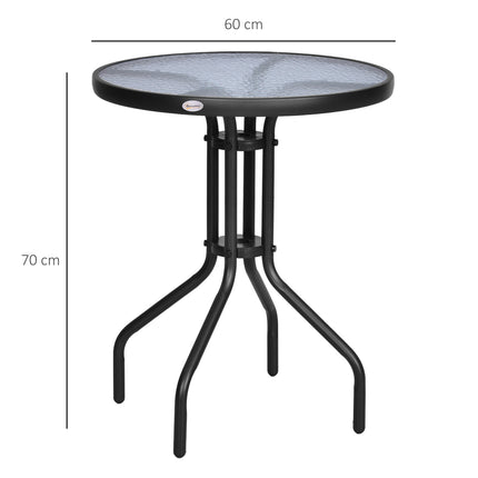 Round Garden Table in Metal & Glass - Ø60 X H70 cm