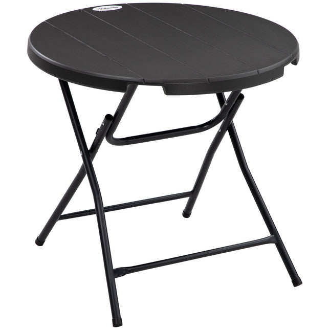 Round folding garden dining table, 80 cm, dark grey