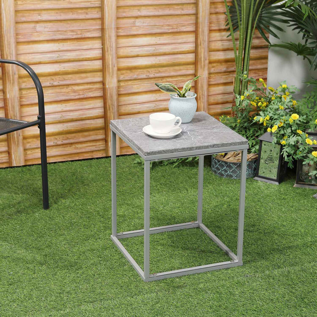 Outdoor Indoor Metal Stand Garden Coffee Table, 40x40x50 cm