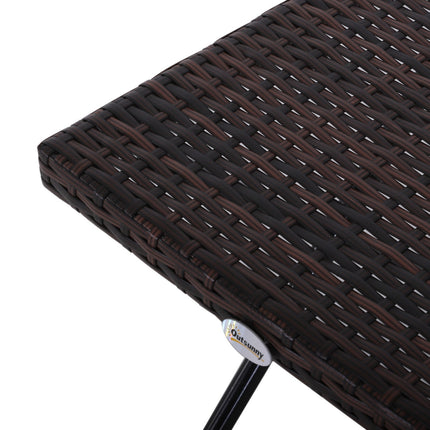 Folding garden table in poly rattan - Brown, 40x40x40 cm