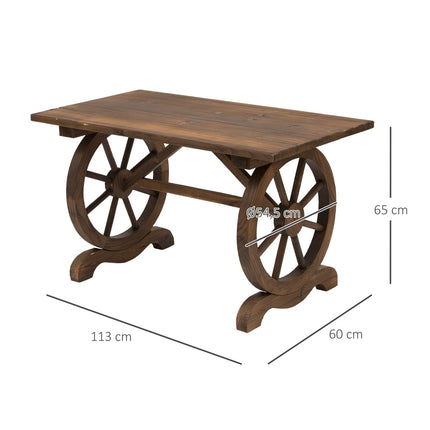 Garden table, solid wood, weatherproof, 113x60x65 cm