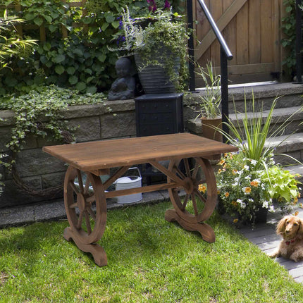 Garden table, solid wood, weatherproof, 113x60x65 cm