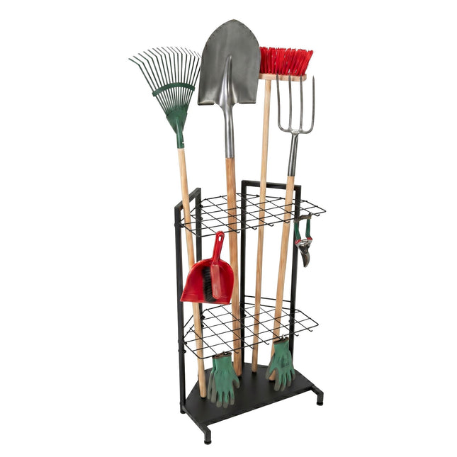 Garden Tool Rack, Steel, Holds 34 Tools, Black