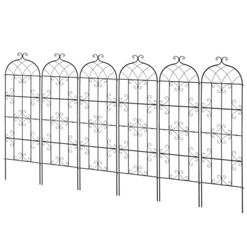 Garden Trellis, 71 x 20 in, Rustproof Metal, 6-Pack