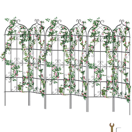 Garden Trellis, 71 x 20 in, Rustproof Metal, 6-Pack