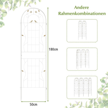 Garden Trellis Set, 2 Pack Galvanized Metal 180 x 50 cm White