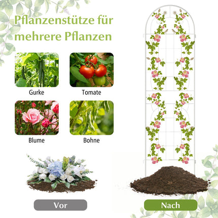 Garden Trellis Set, 2 Pack Galvanized Metal 180 x 50 cm White