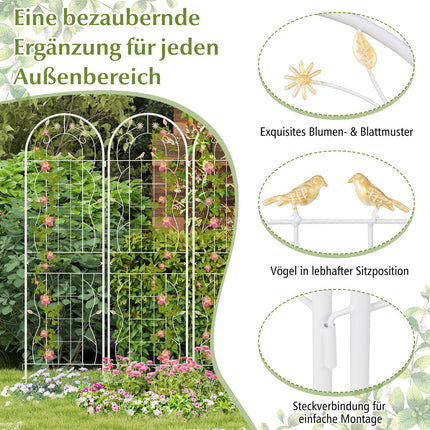 Garden Trellis Set, 2 Pack Galvanized Metal 180 x 50 cm White