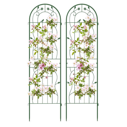 Garden Trellis Set, Metal, 180x50 cm, Green, 2-Pack