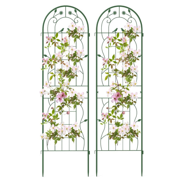 Garden Trellis Set, Metal, 180x50 cm, Green, 2-Pack