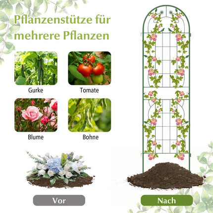 Garden Trellis Set, Metal, 180x50 cm, Green, 2-Pack