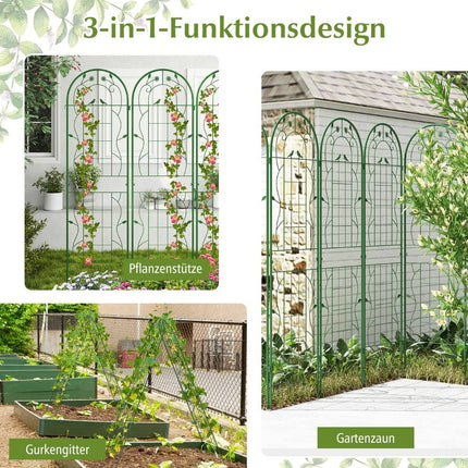 Garden Trellis Set, Metal, 180x50 cm, Green, 2-Pack