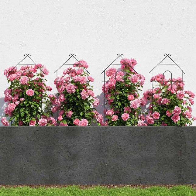 Garden Trellis Set Of 4, Metal Climbing Plant Support