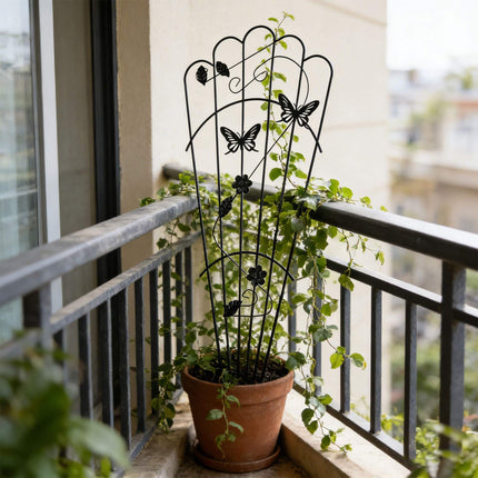 Garden Trellis Set of 2, Metal Butterfly Climbing Support
