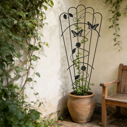 Garden Trellis Set of 2, Metal Butterfly Climbing Support