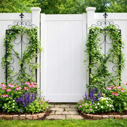 Garden Trellis Set of 2, Metal Hinged Climbing Support