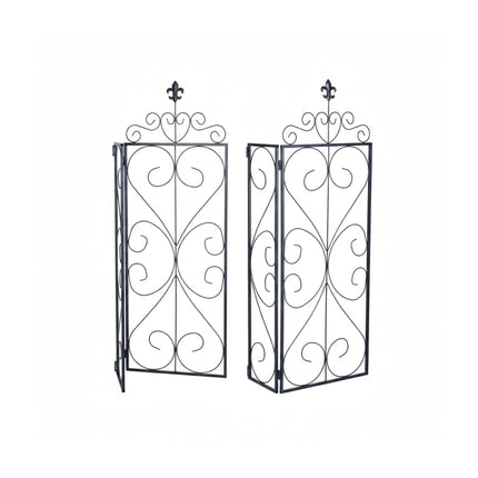 Garden Trellis Set of 2, Metal Hinged Climbing Support