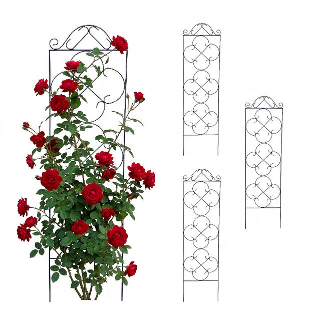 Garden Trellis Set of 4, Metal Climbing Plant Support