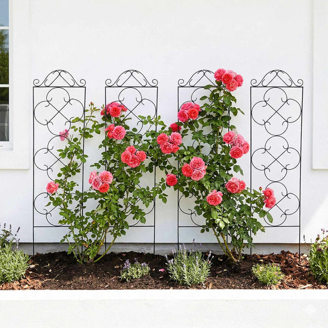Garden Trellis Set of 4, Metal Climbing Plant Support