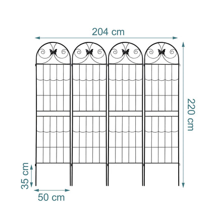 Garden Trellis Set of 4, Powder-Coated Metal Climber