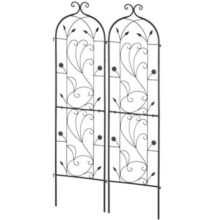 Garden Trellis for Climbing Plants, Metal, 60x15 in, 2-Pack