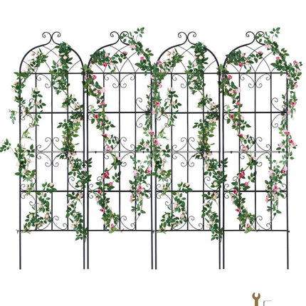 Garden Trellis for Climbing Plants, Rustproof Metal, 71 x 20 In, 4-Pack