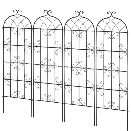 Garden Trellis for Climbing Plants, Rustproof Metal, 71 x 20 In, 4-Pack