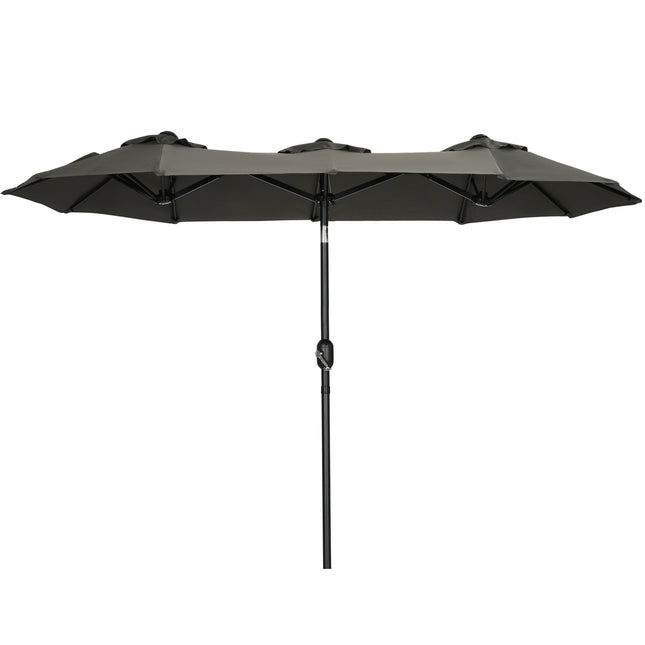 Garden parasol - Adjustable tilt, 285x147cm, Grey