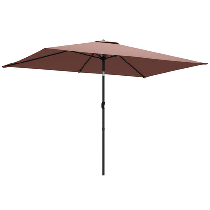 Garden Umbrella, Adjustable Tilt, 300x200 cm, Brown/Black