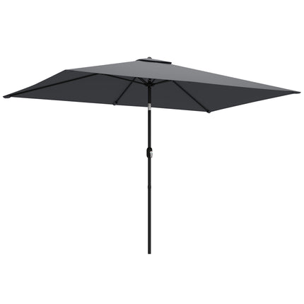 Garden Umbrella, Adjustable Tilt, 300x200 cm, Dark Grey
