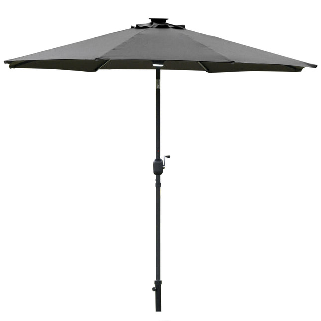 Garden umbrella with Solar LED light - dark grey, 270cm