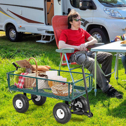 Garden Utility Cart, 330 lb, 10-Inch Pneumatic Wheels