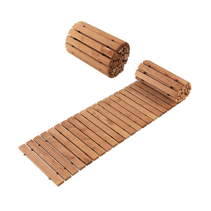 Garden Wooden Path 245 x 43 x 2 cm Rollable Weatherproof Straight Outdoor Walkway