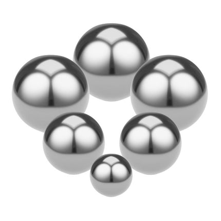Garden balls in stainless steel, set of 6