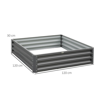 Steel Planter Box, Light Grey, 120 x 120 x 30 cm