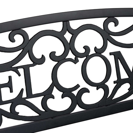Garden bench Welcome in metal