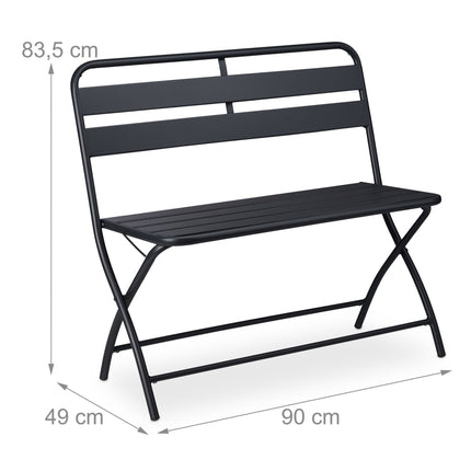 Garden bench foldable 2-seater