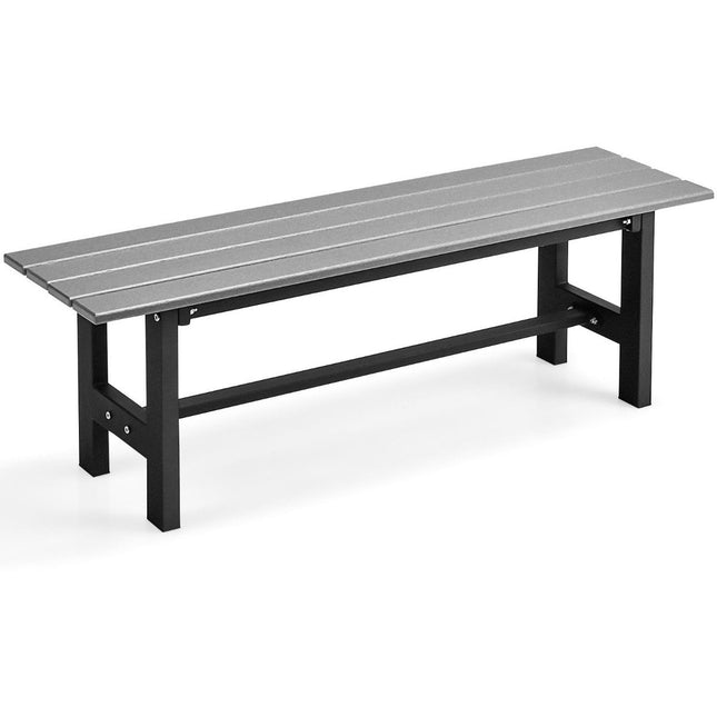 Garden bench for 2 people with slatted seat can hold up to 300kg 120 x 36 x 40.5 cm grey