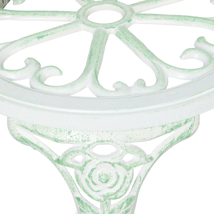 Garden bench greenish white with roses
