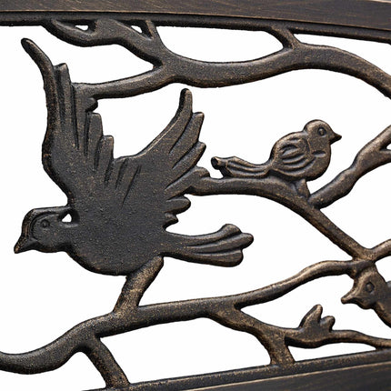 Garden bench in bird design