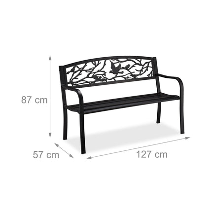 Garden bench in bird design