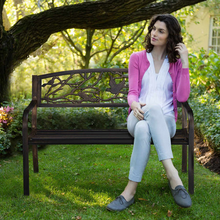 Garden bench in bird design