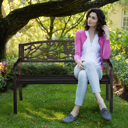 Garden bench in bird design