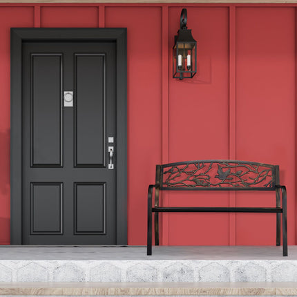 Garden bench in bird design