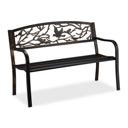 Garden bench in bird design