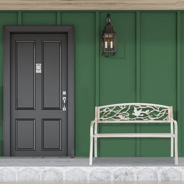 Garden bench in bird design