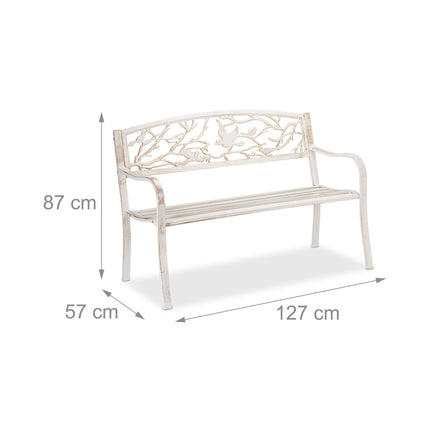 Garden bench in bird design