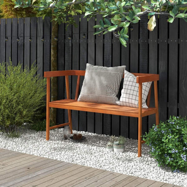 Garden bench made of acacia wood, load capacity up to 360 kg, 2-seater wooden bench 110 x 46 x 72 cm